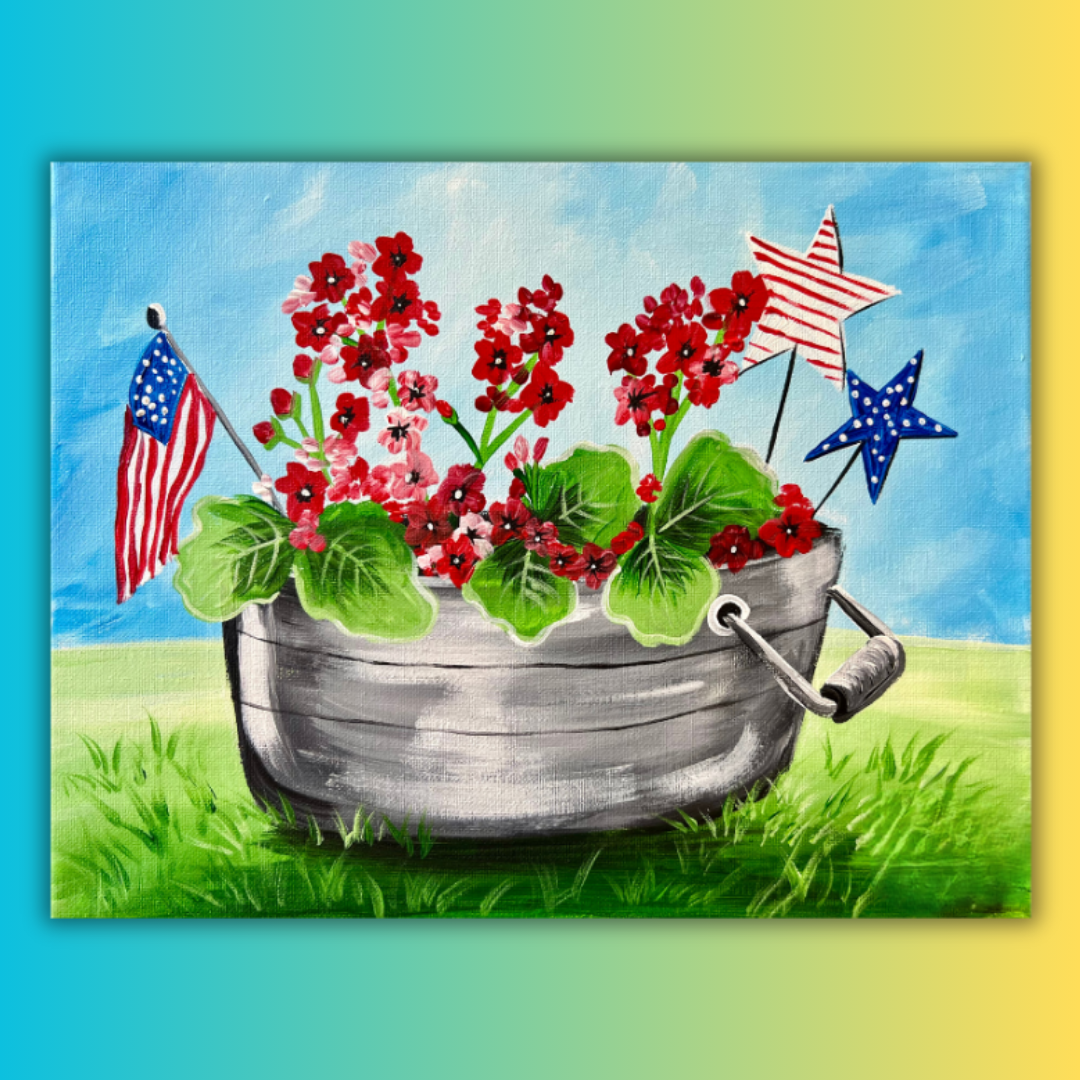 American Geranium At Home Painting Kit & Video Tutorial – canvasncupkits