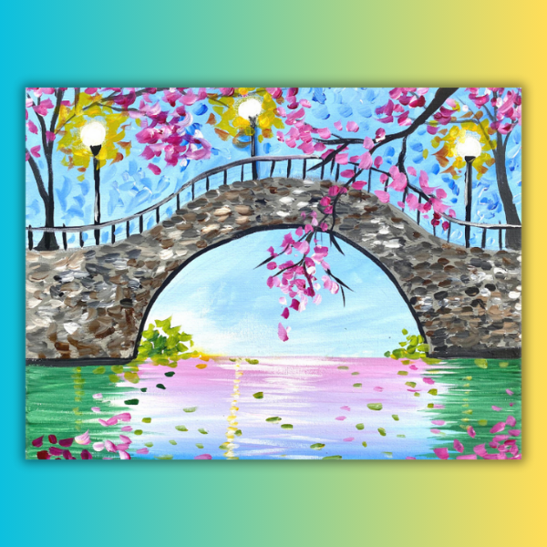 Cherry Blossom Bridge At Home Painting Kit & Video Tutorial