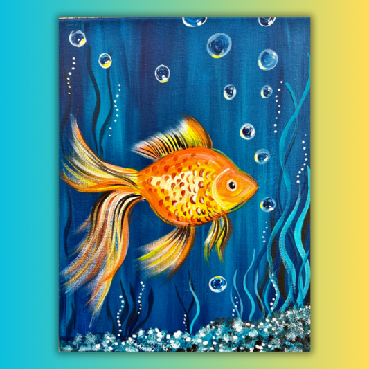 Goldfish Underwater At Home Painting Kit & Video Tutorial