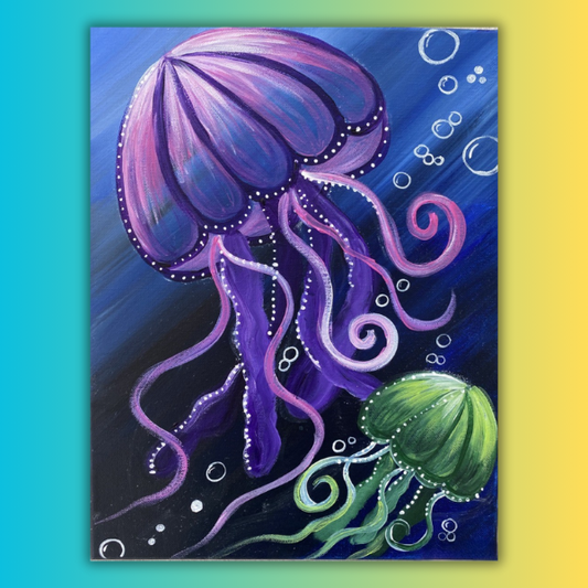 Mother & Baby Jelly Fish at home Painting Kit and Video Tutorial