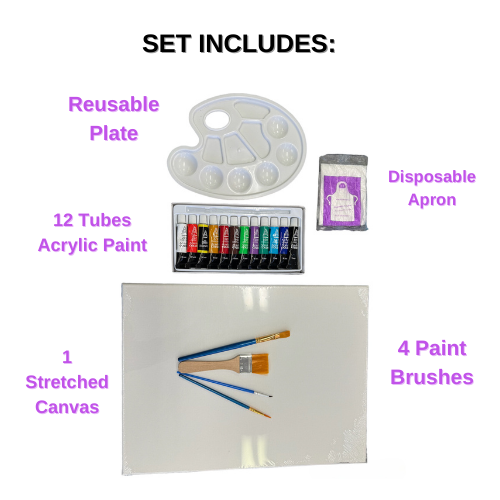 Couple's Love Dove Double At Home Painting Kit & Video Tutorial - Free Shipping