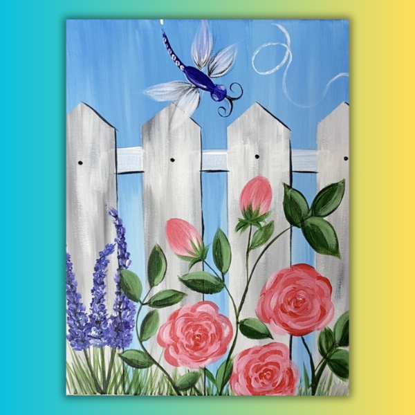 Spring Fence Crafts Spring Fence at home painting kit & Video Tutorial – canvasncupkits