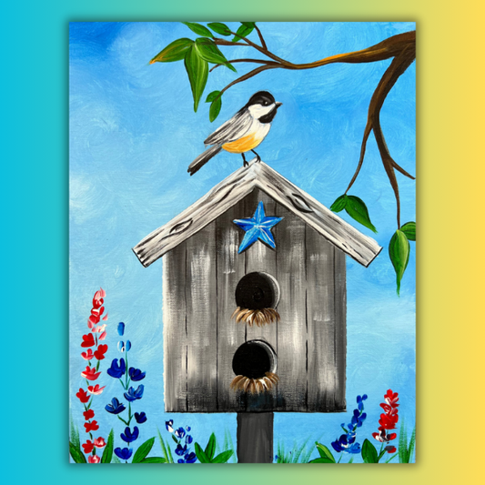 Summer Birdhouse at home Painting Kit and Video Tutorial