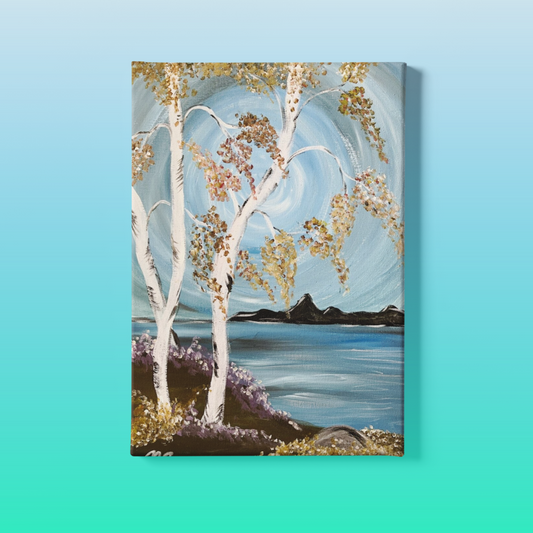 Fall Birch at home Painting Kit & Video Tutorial