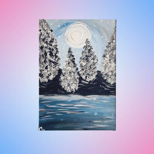 Frozen Lake at home Painting Kit & Video Tutorial