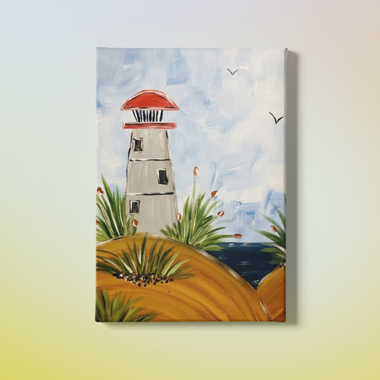 Beach Lighthouse At Home Painting Kit & Video Tutorial